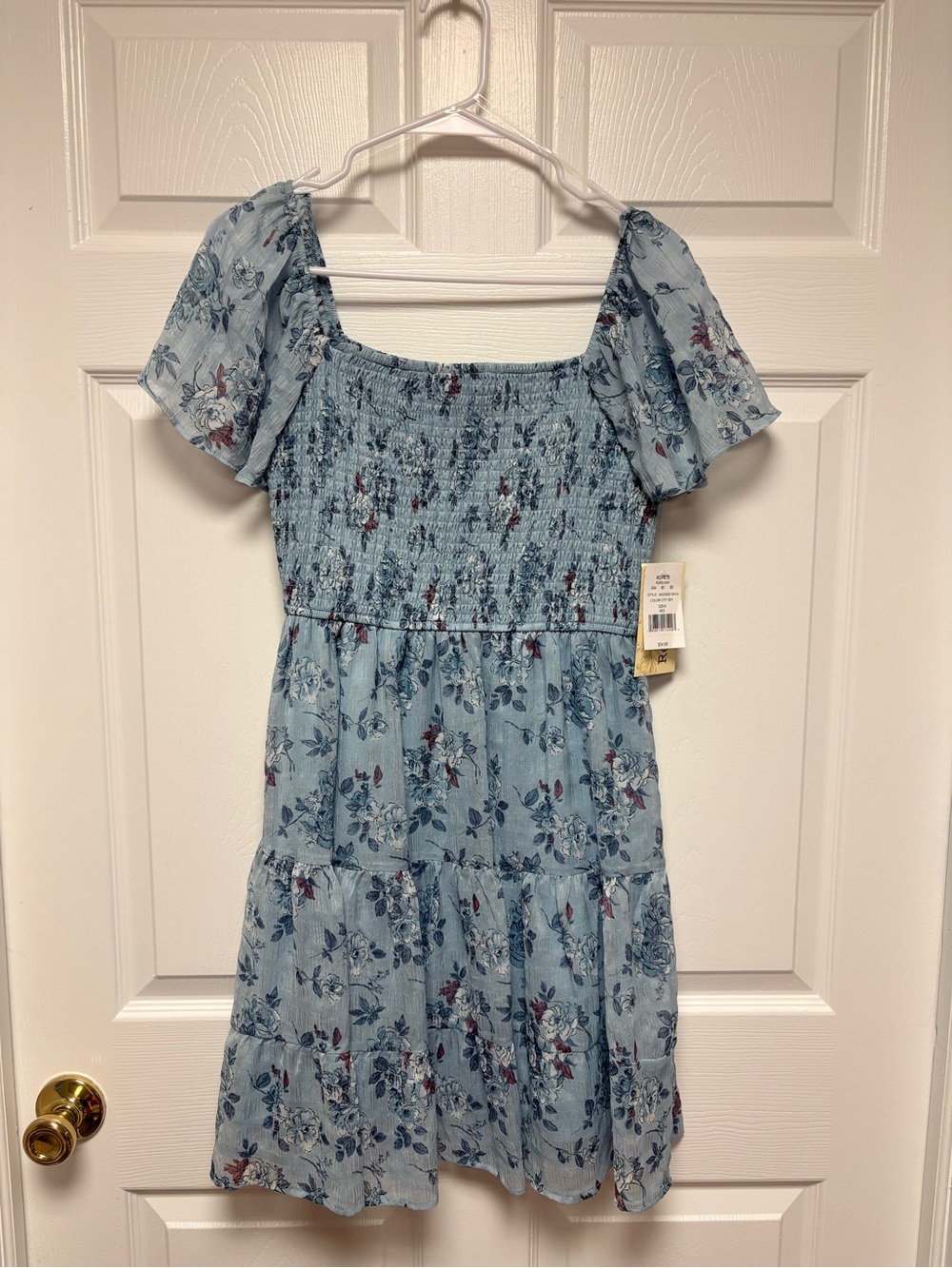 NWT Juniors' Rewind Smocked Flutter Sleeve Skater Dress